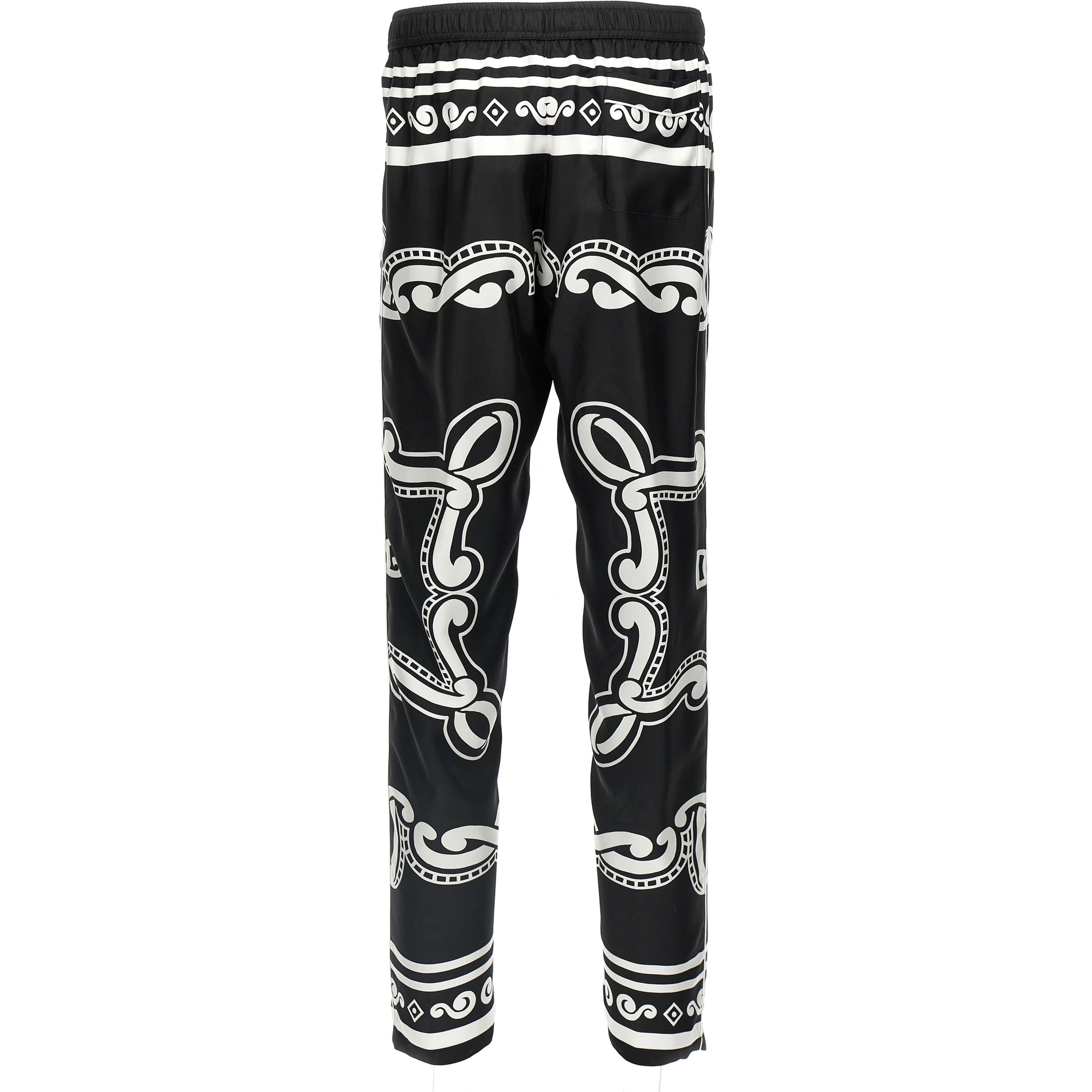 Bicolor Silk Casual Pants