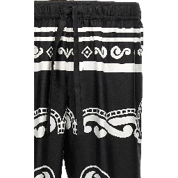 Bicolor Silk Casual Pants