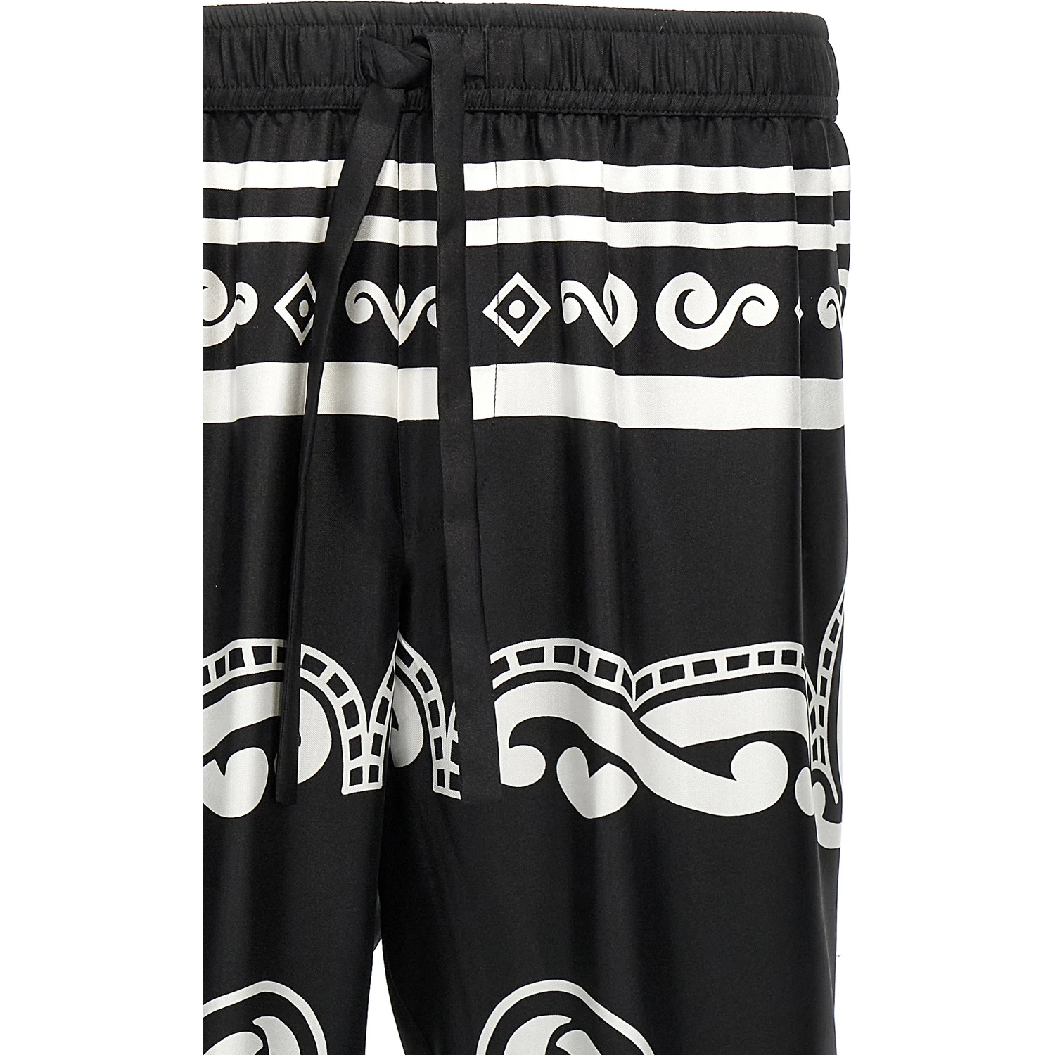Bicolor Silk Casual Pants