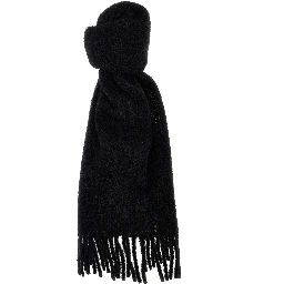 Black Alpaca Leather Scarf