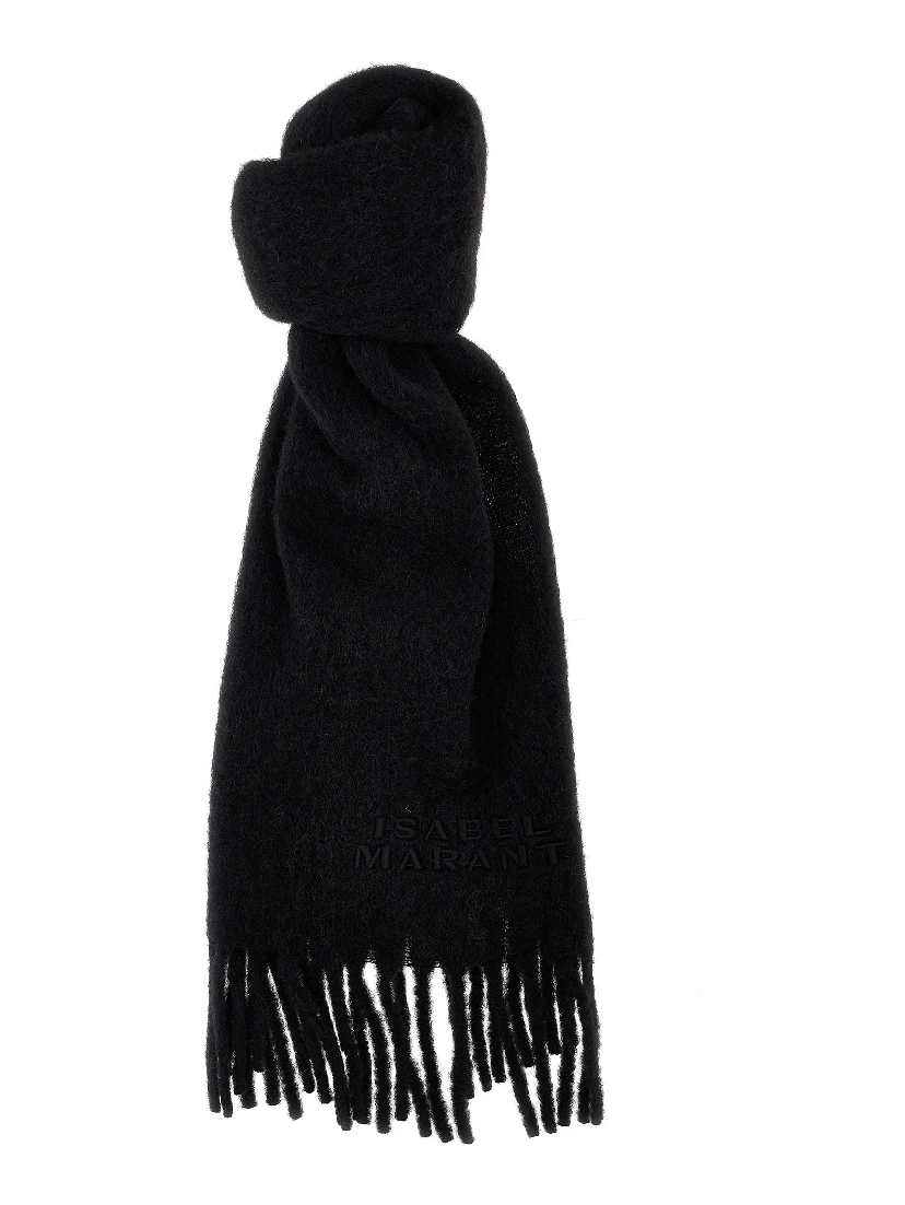 Black Alpaca Leather Scarf