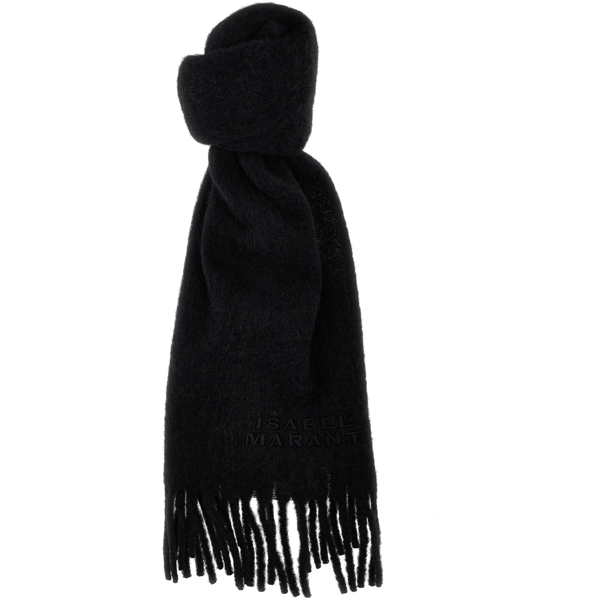 Black Alpaca Leather Scarf