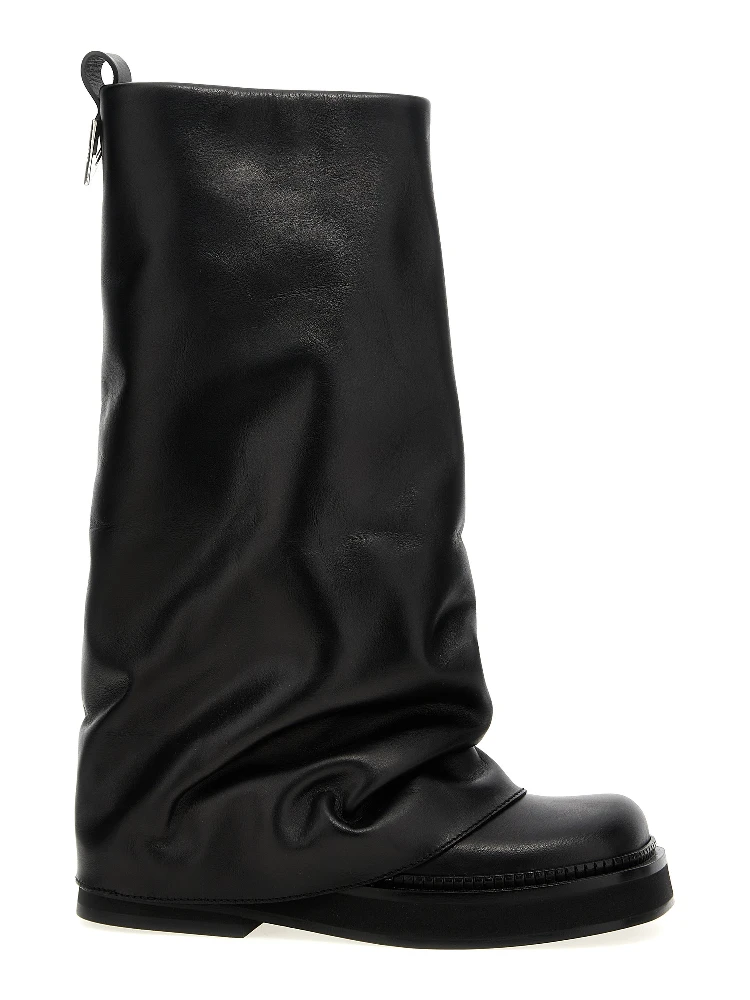 Black Calfskin Over The Knee