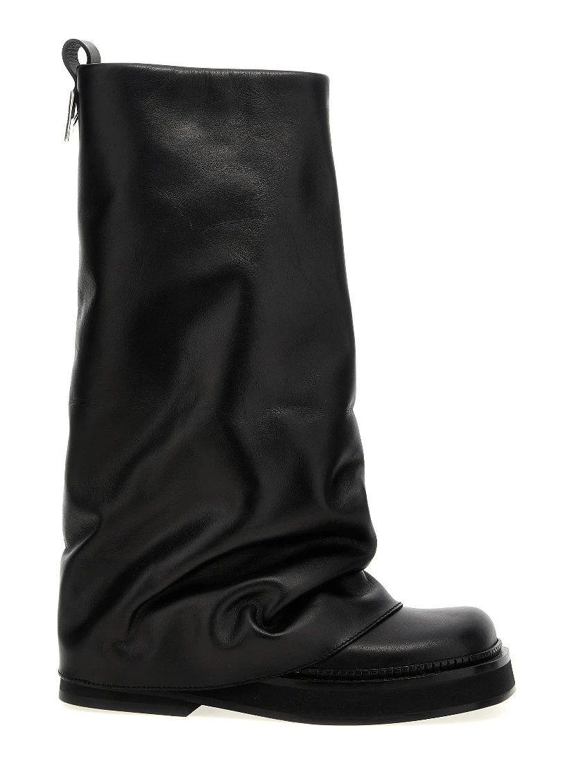 Black Calfskin Over The Knee