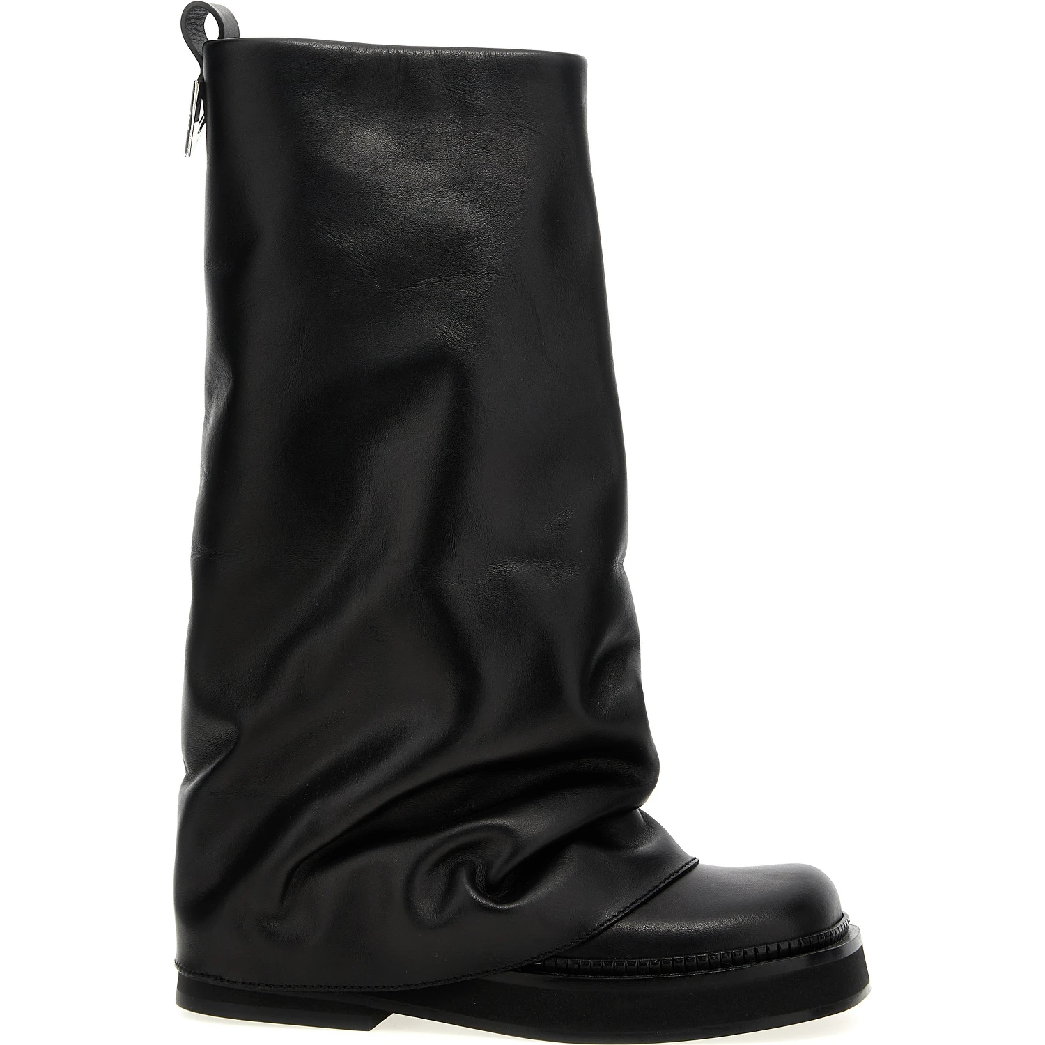 Black Calfskin Over The Knee