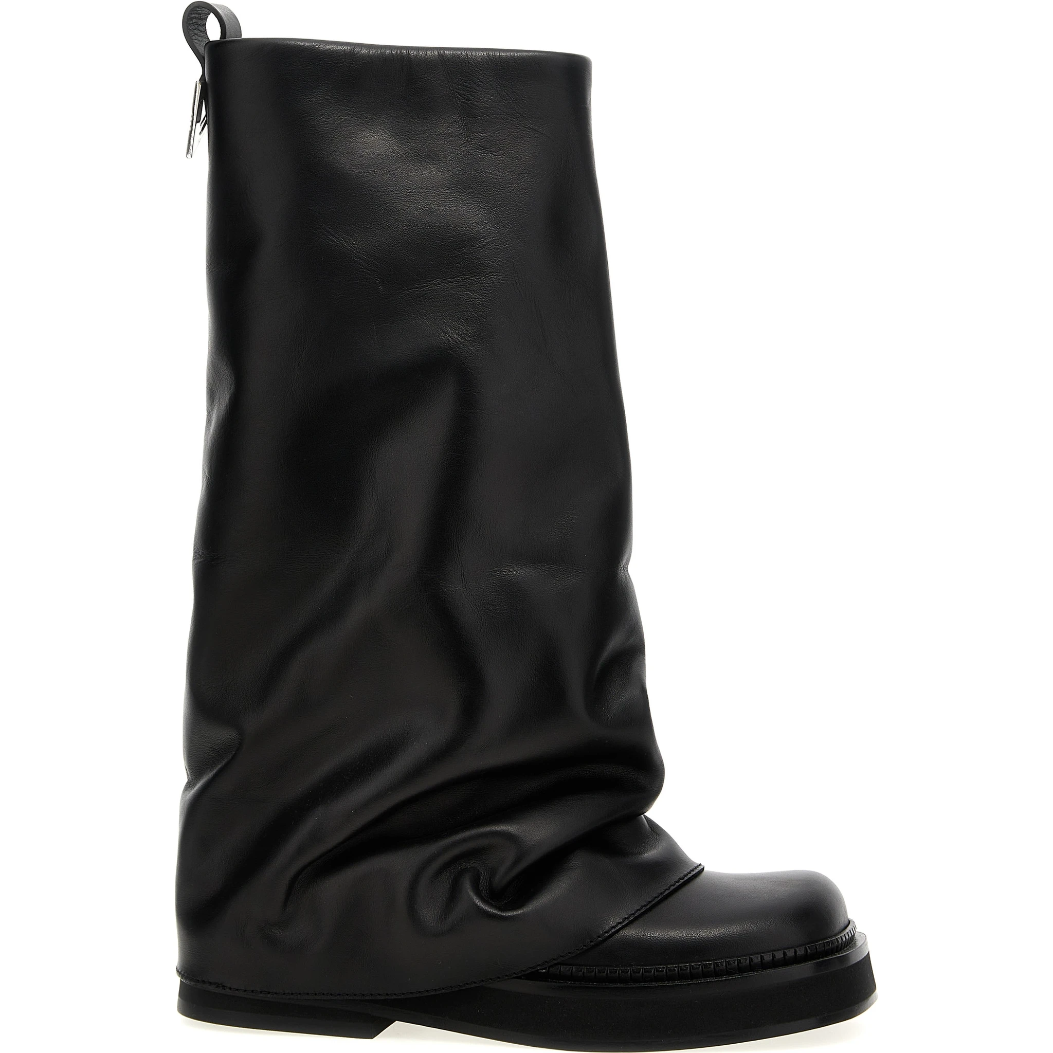 Black Calfskin Over The Knee