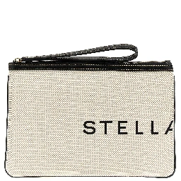 Beige Cotton Clutch Bag