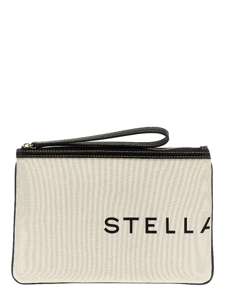 Beige Cotton Clutch Bag