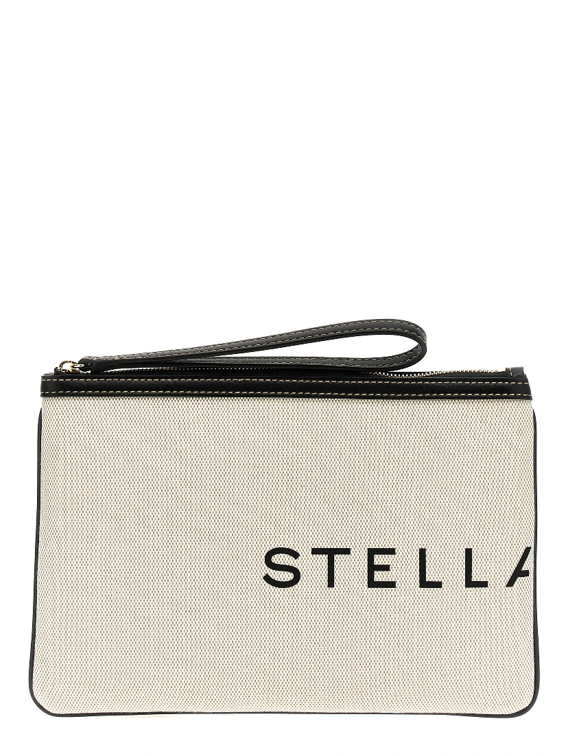 Beige Cotton Clutch Bag