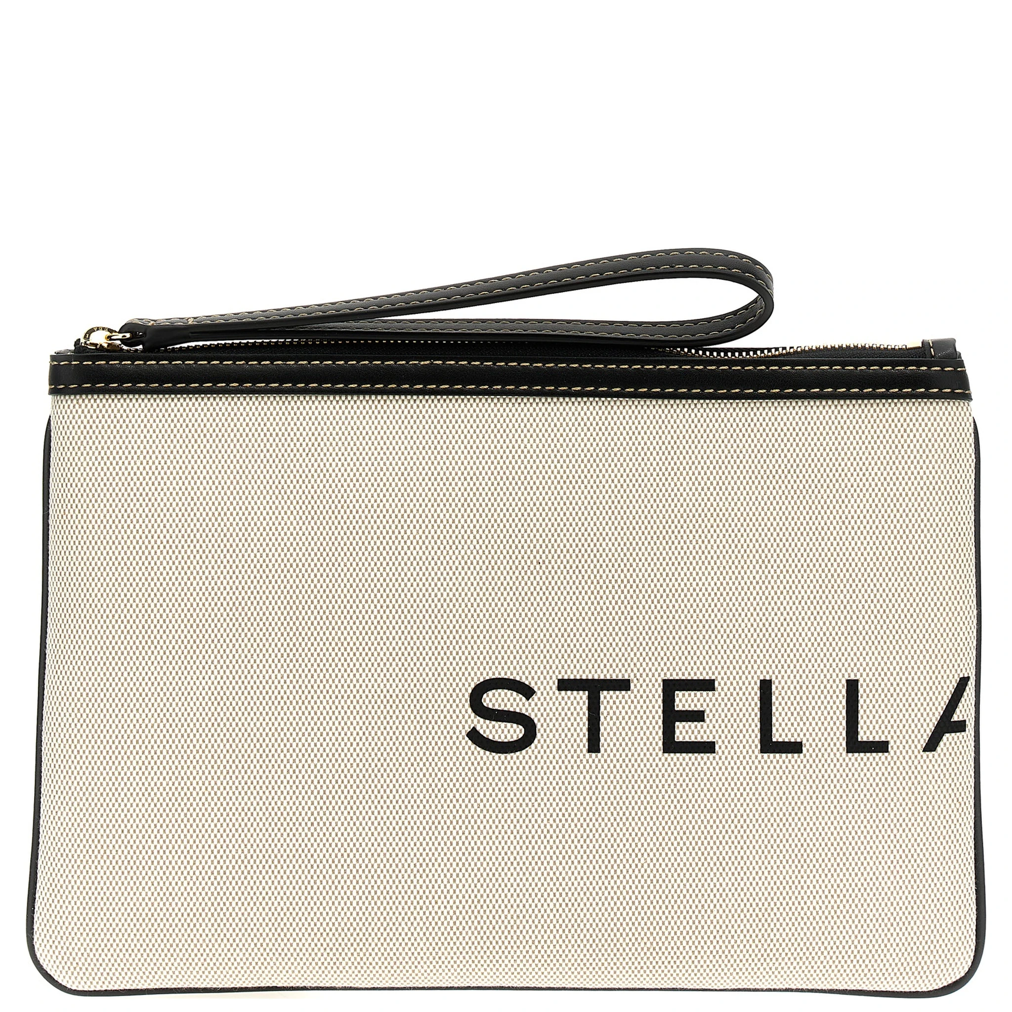Beige Cotton Clutch Bag