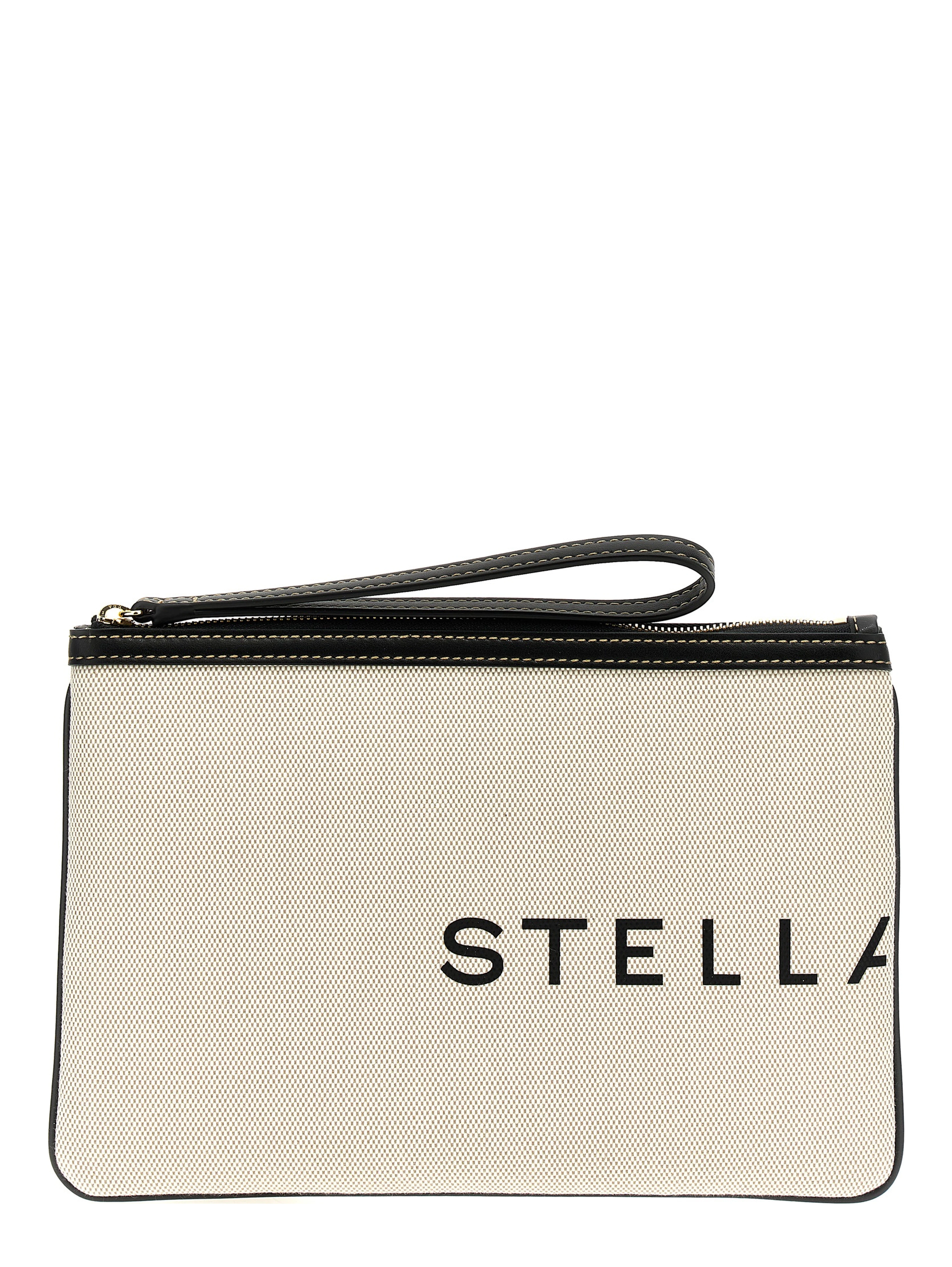 Beige Cotton Clutch Bag