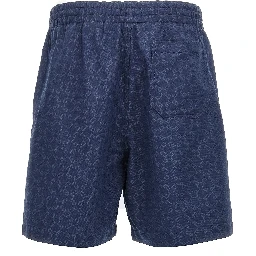 Blue Cotton Bermuda Shorts