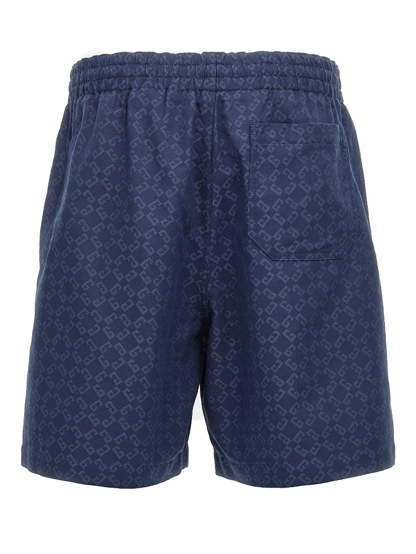 Blue Cotton Bermuda Shorts