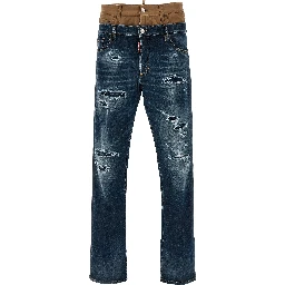 Blue Cotton Skinny Jeans
