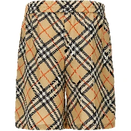 Beige Satin Bermuda Shorts