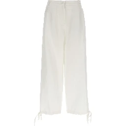 White Viscose Casual Pants
