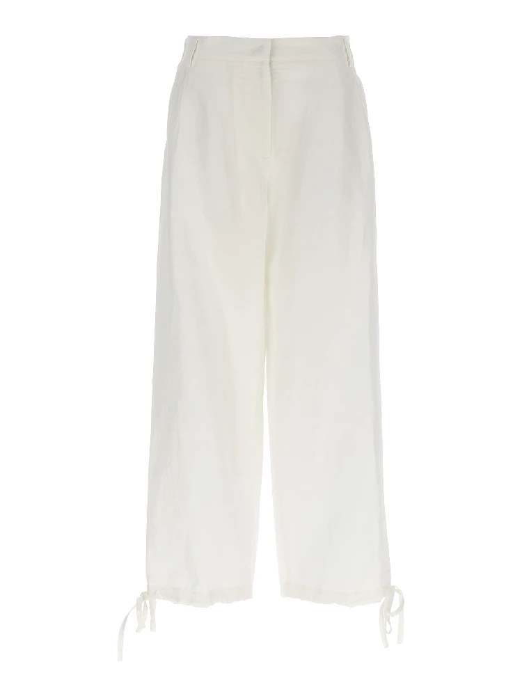 White Viscose Casual Pants