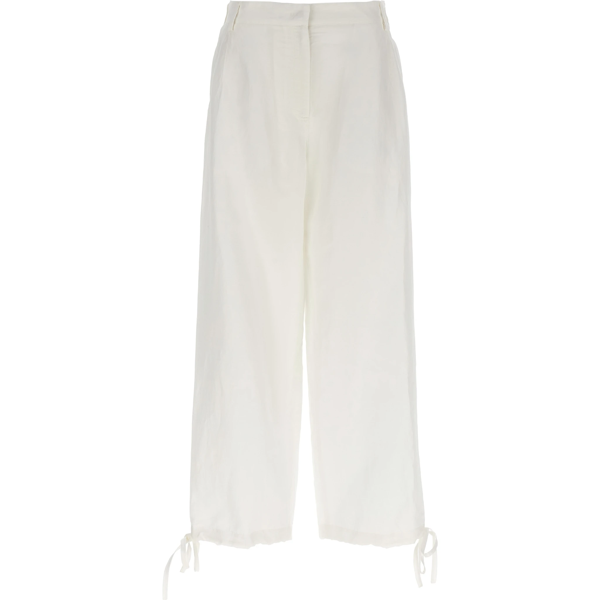 White Viscose Casual Pants