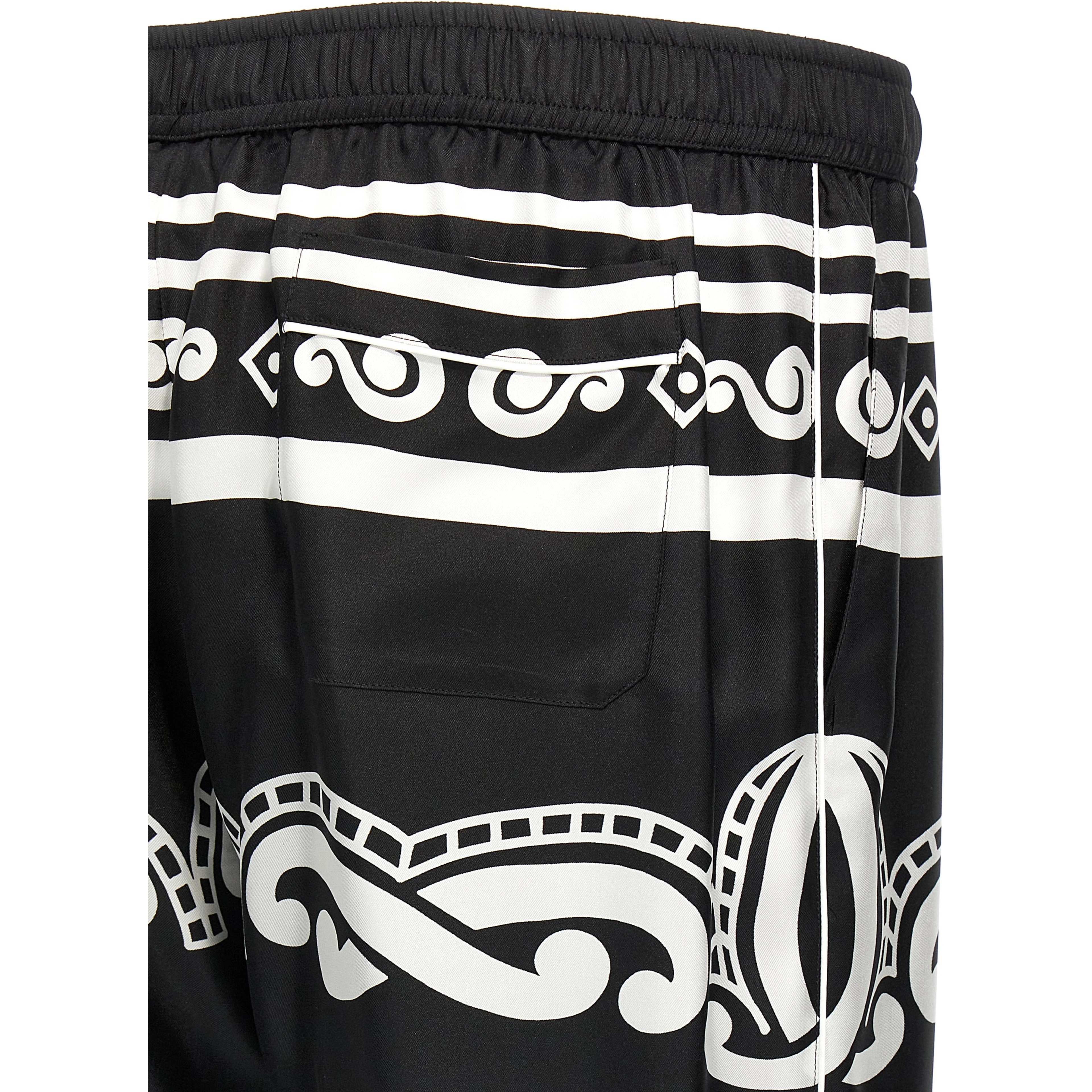 Bicolor Silk Casual Pants
