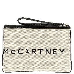 Beige Cotton Clutch Bag