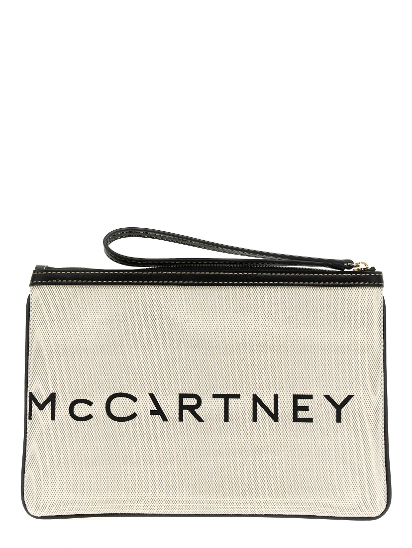 Beige Cotton Clutch Bag