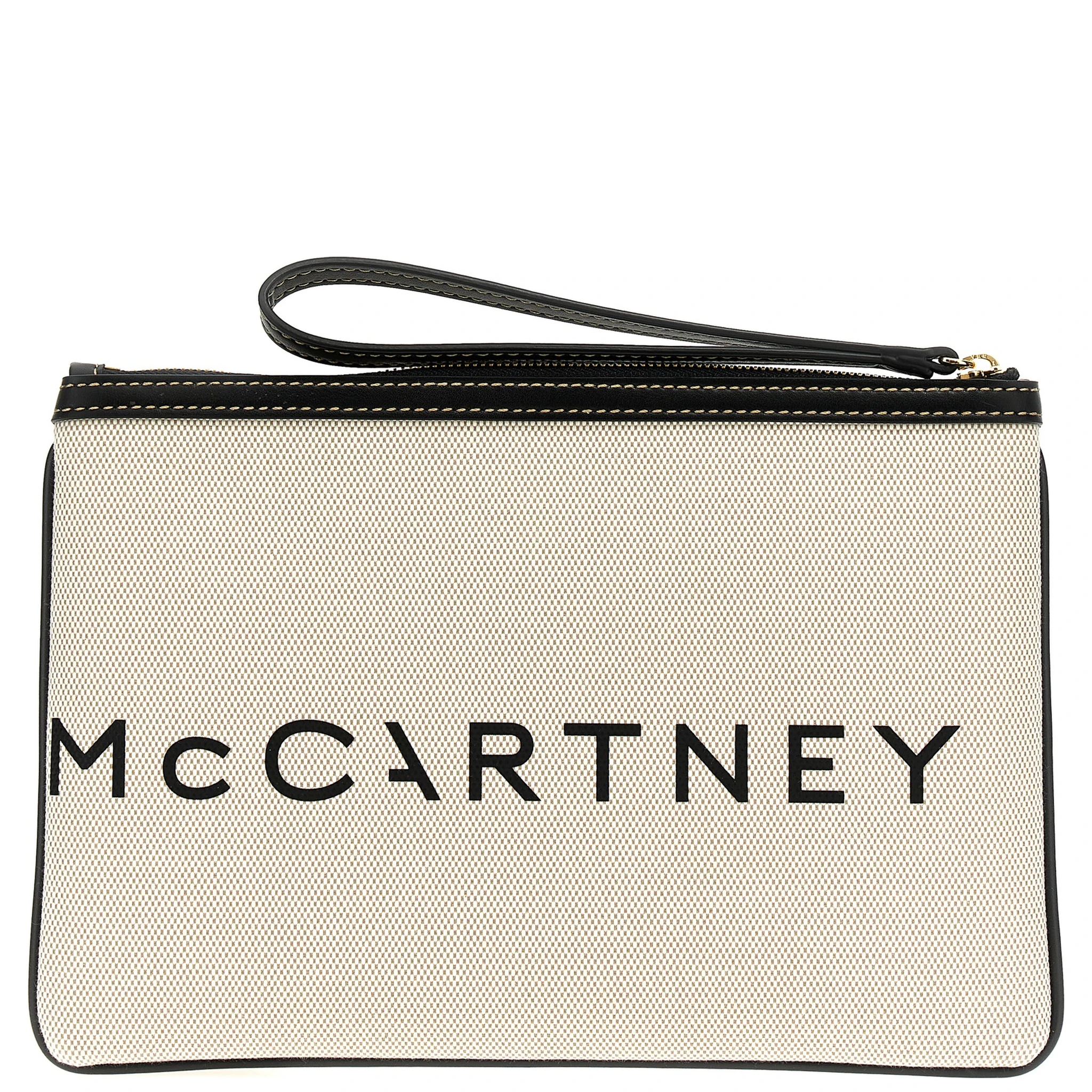 Beige Cotton Clutch Bag