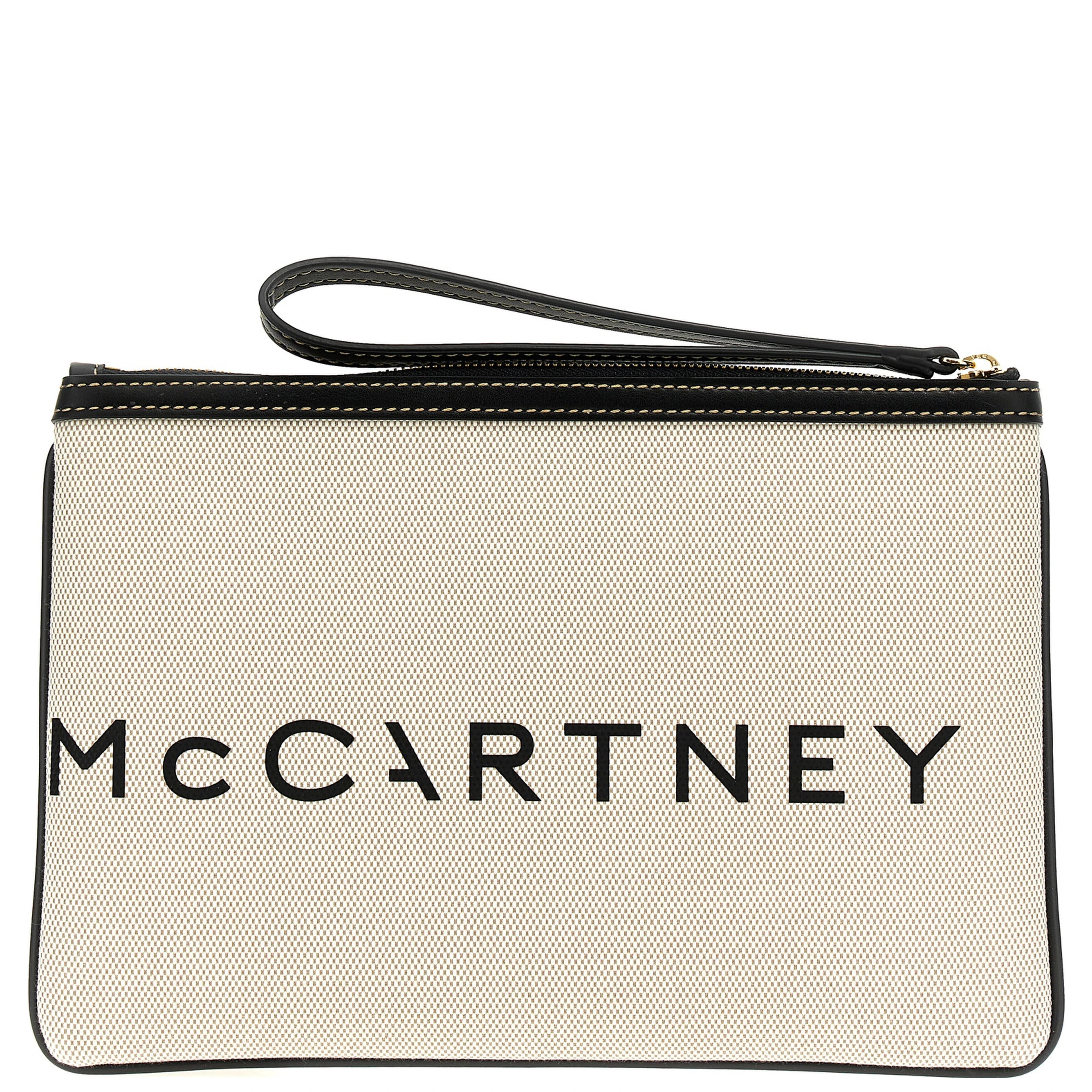 Beige Cotton Clutch Bag
