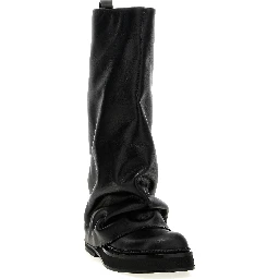 Black Calfskin Over The Knee