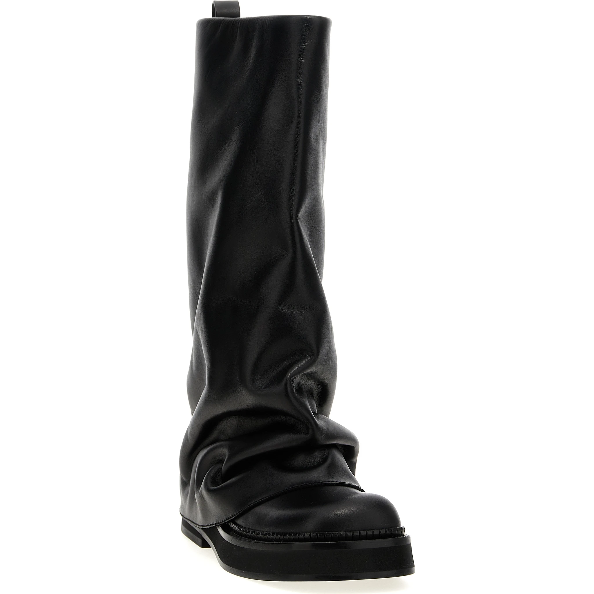 Black Calfskin Over The Knee