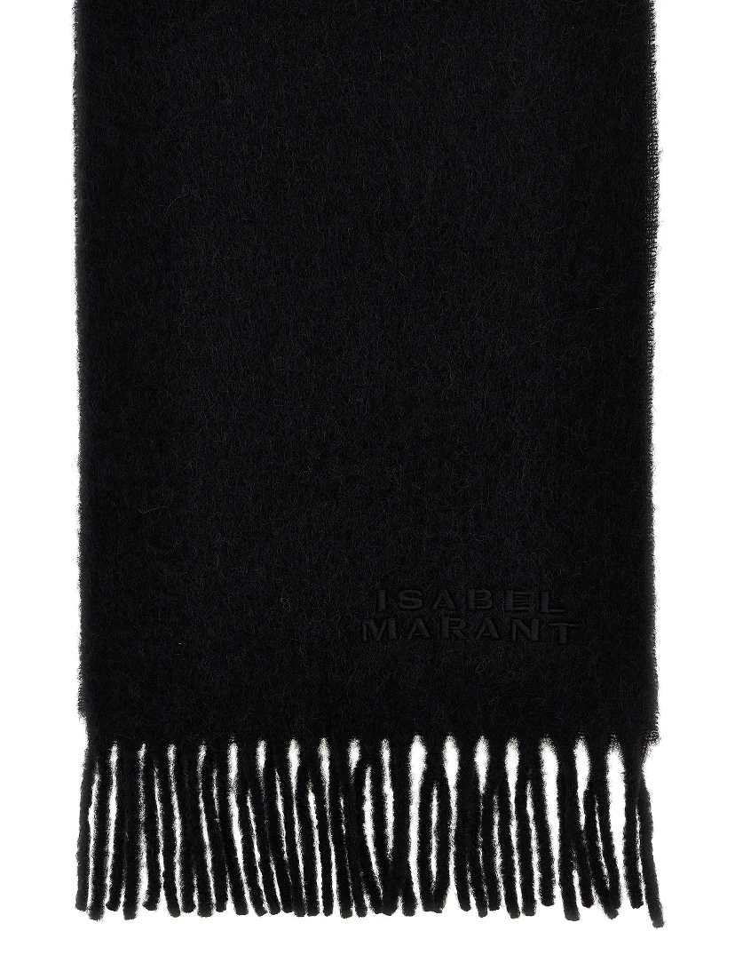 Black Alpaca Leather Scarf
