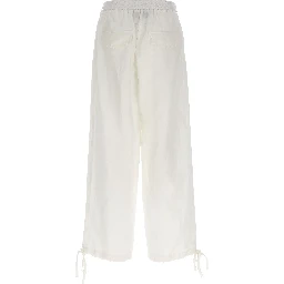 White Viscose Casual Pants