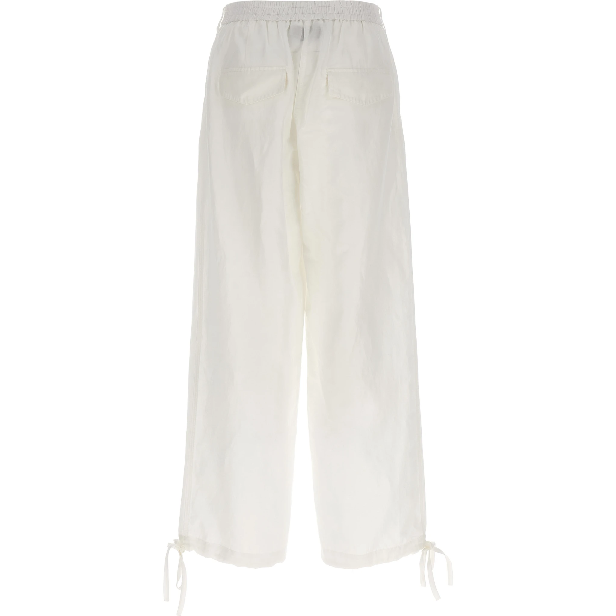 White Viscose Casual Pants