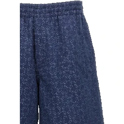 Blue Cotton Bermuda Shorts