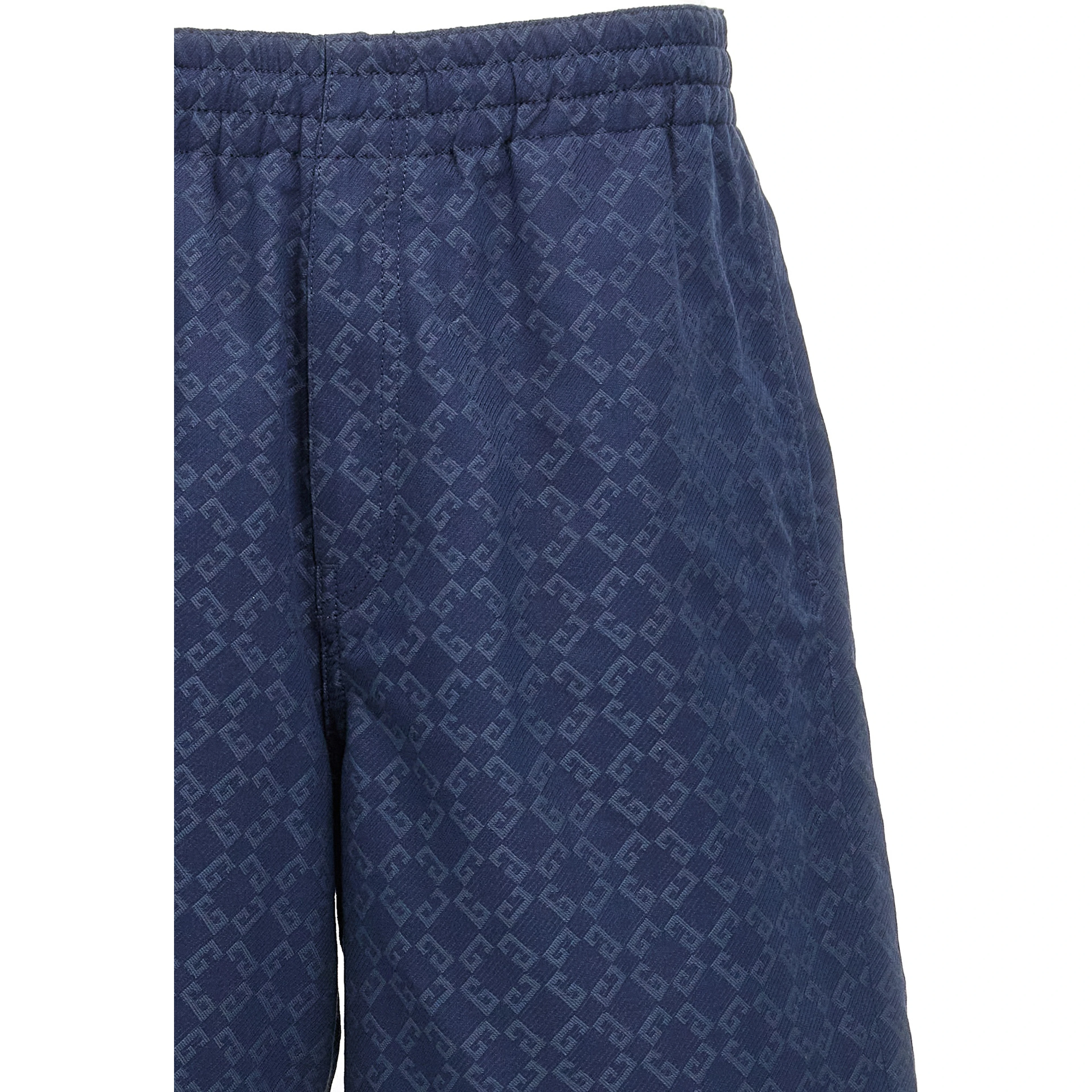Blue Cotton Bermuda Shorts