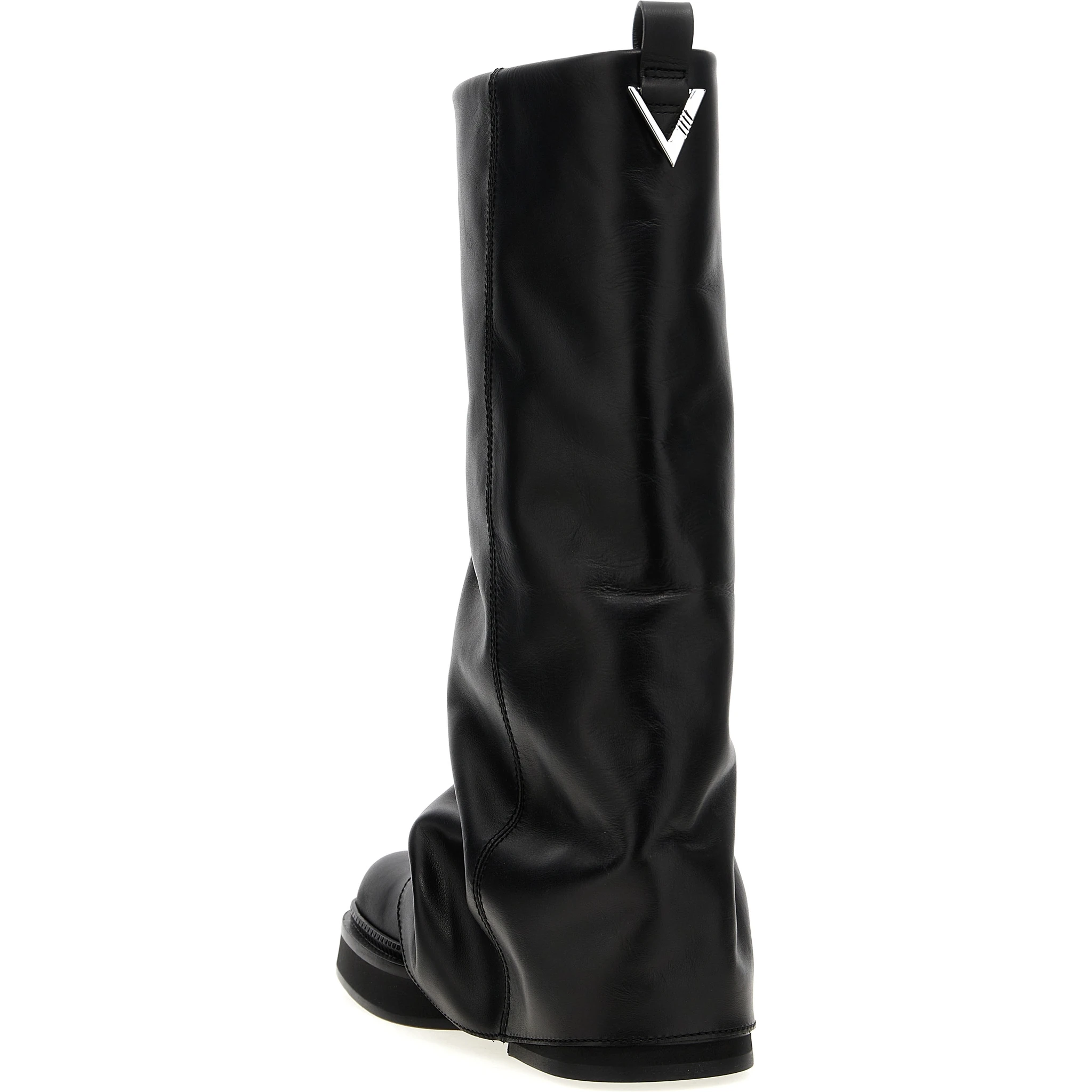 Black Calfskin Over The Knee