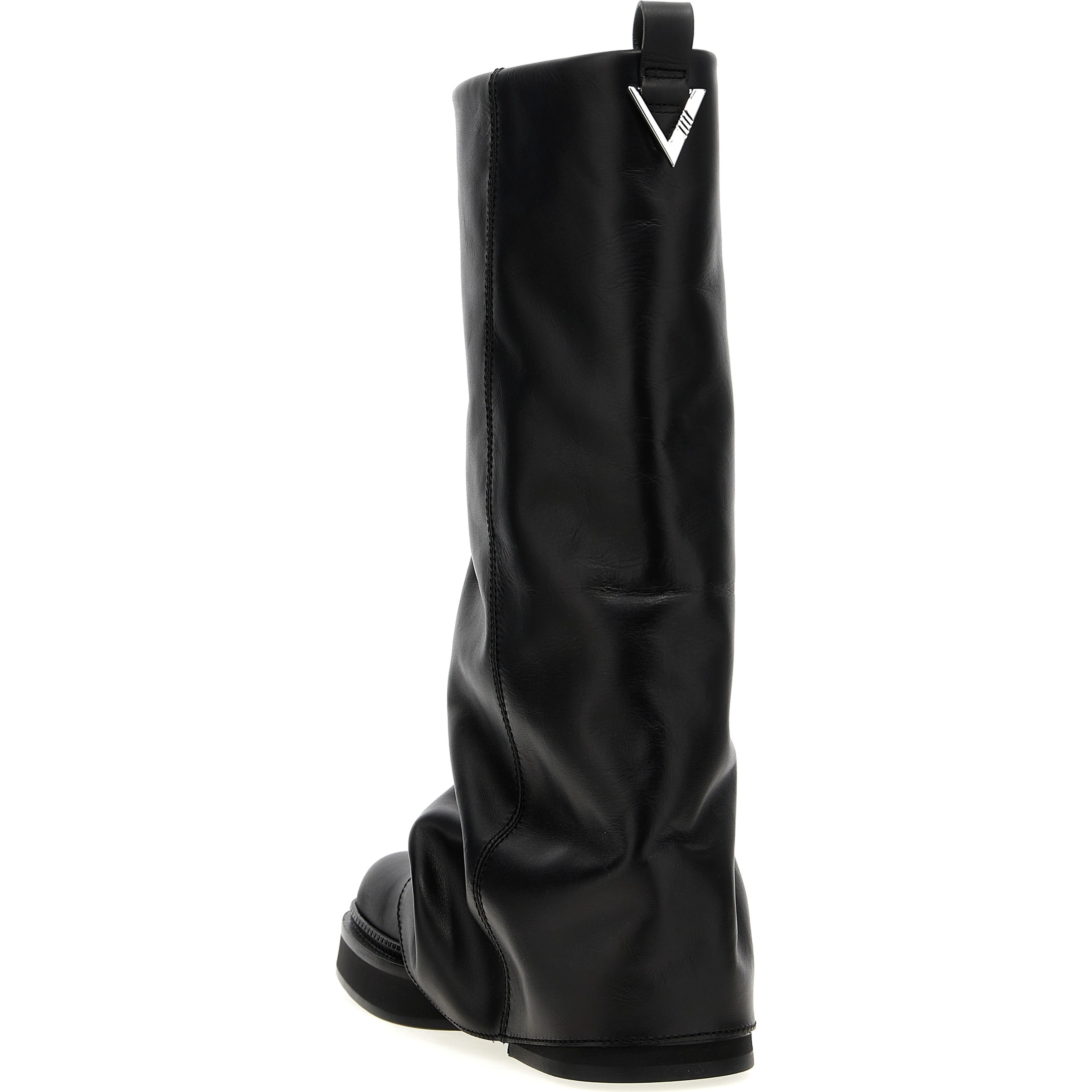 Black Calfskin Over The Knee