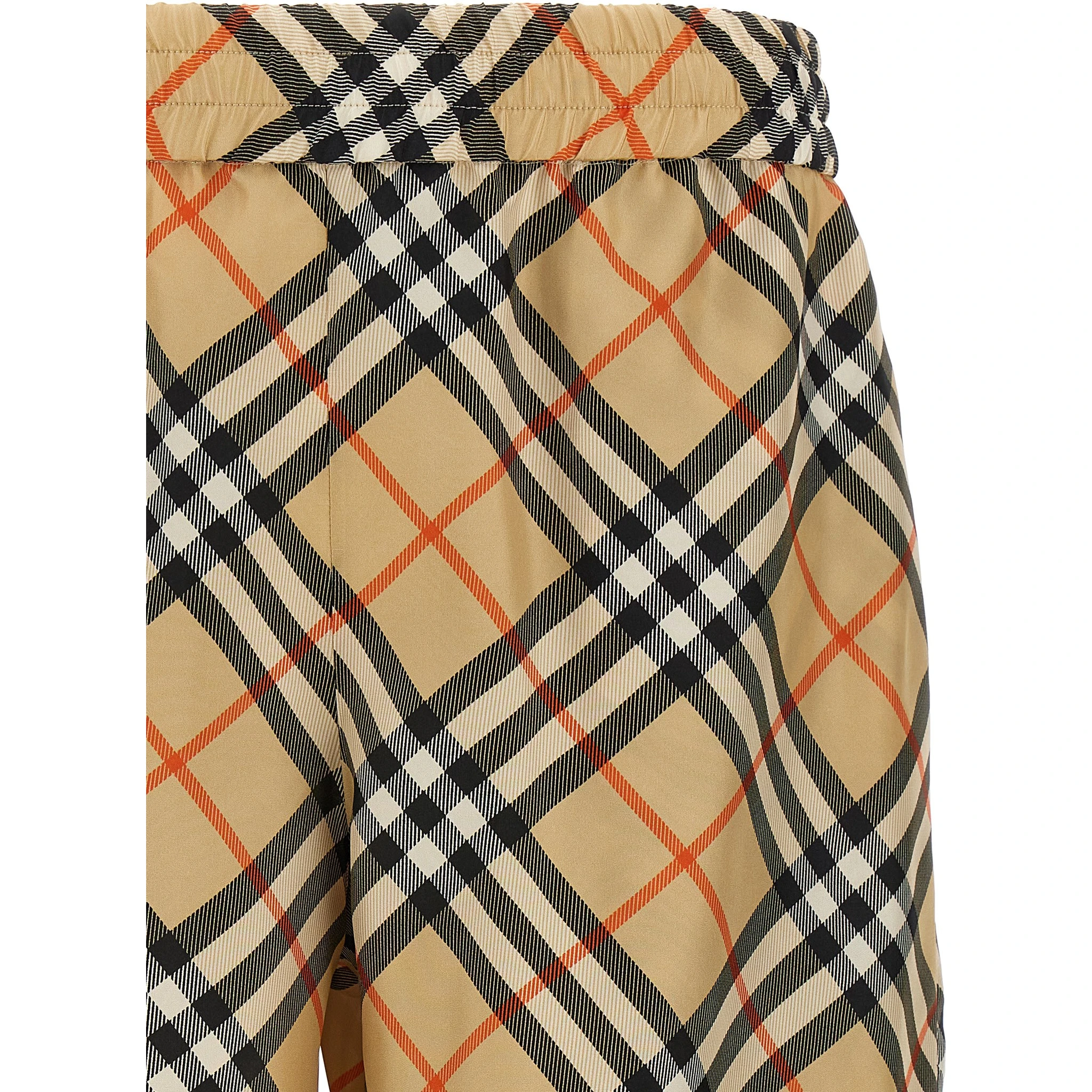 Beige Satin Bermuda Shorts