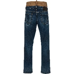 Blue Cotton Skinny Jeans