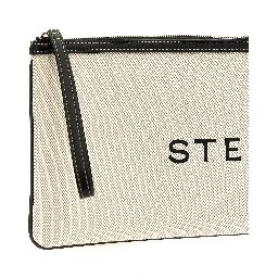 Beige Cotton Clutch Bag