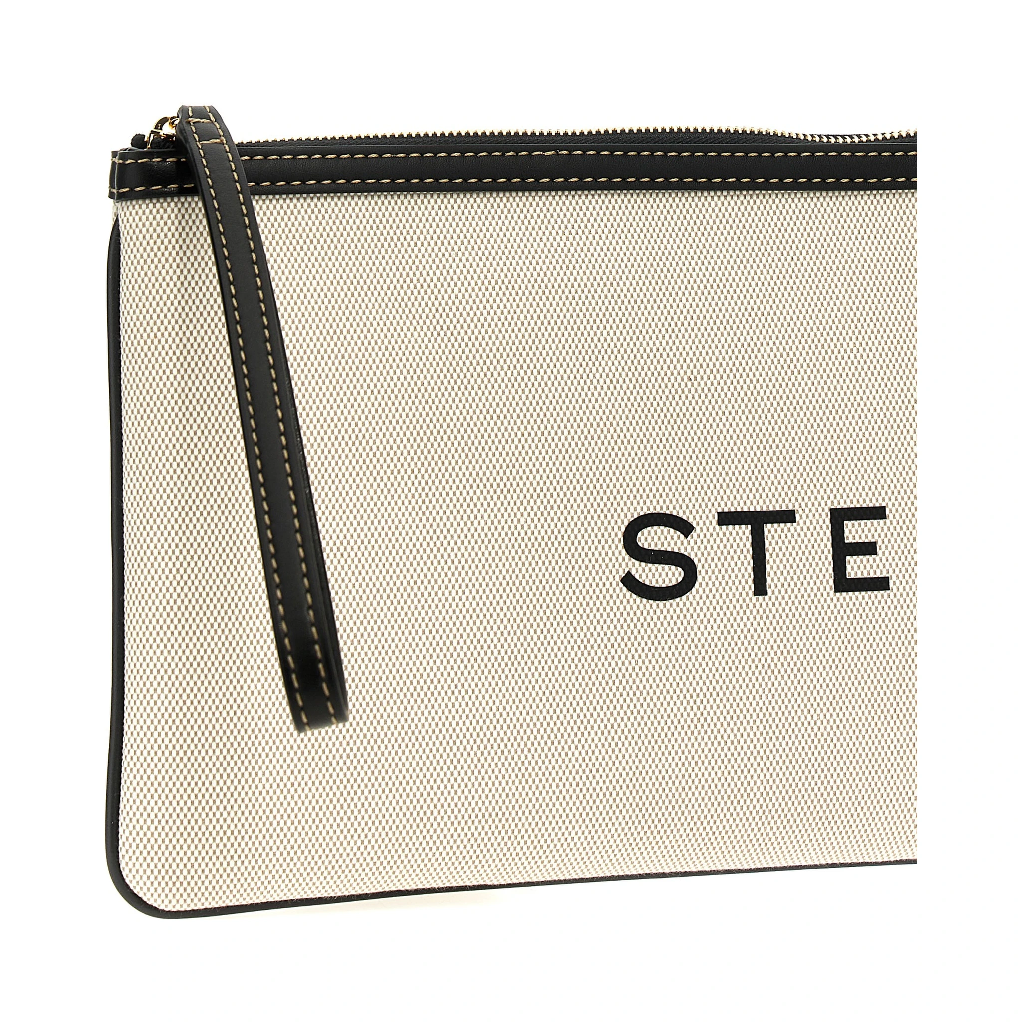 Beige Cotton Clutch Bag