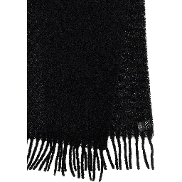 Black Alpaca Leather Scarf
