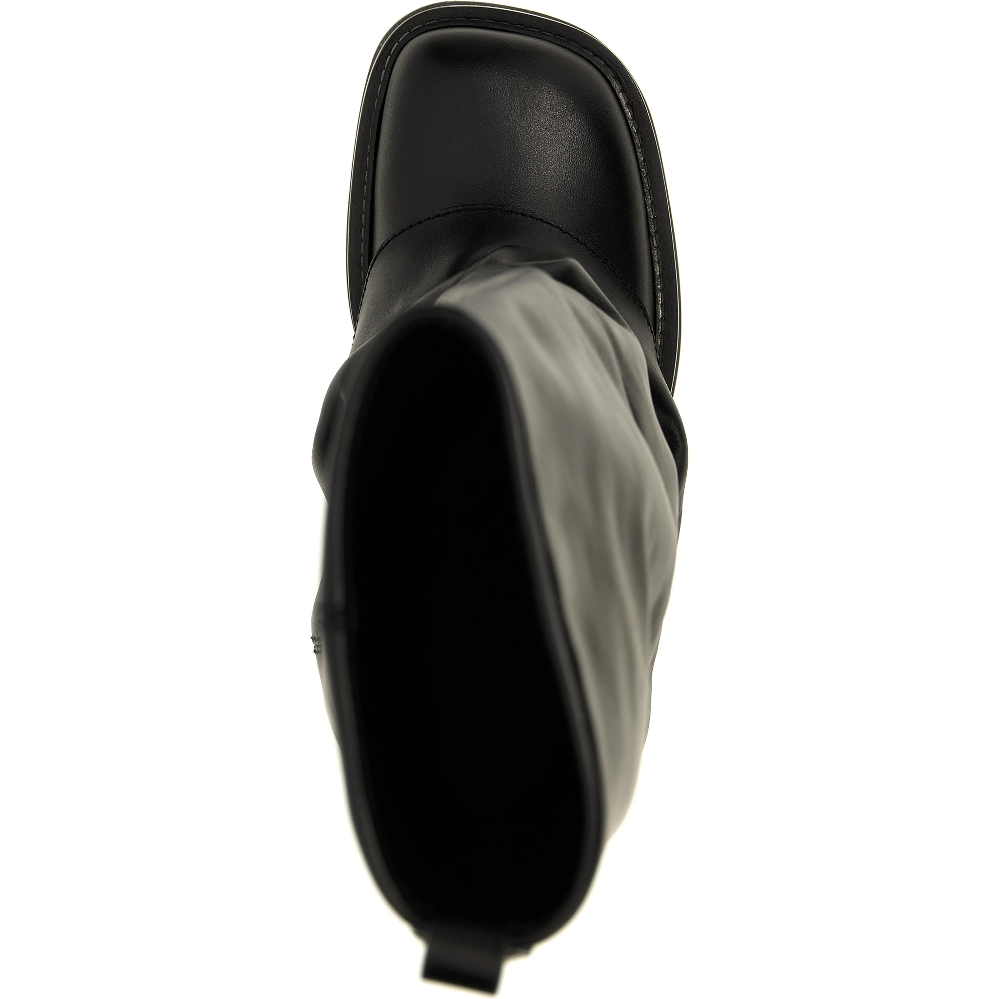 Black Calfskin Over The Knee