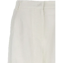 White Viscose Casual Pants