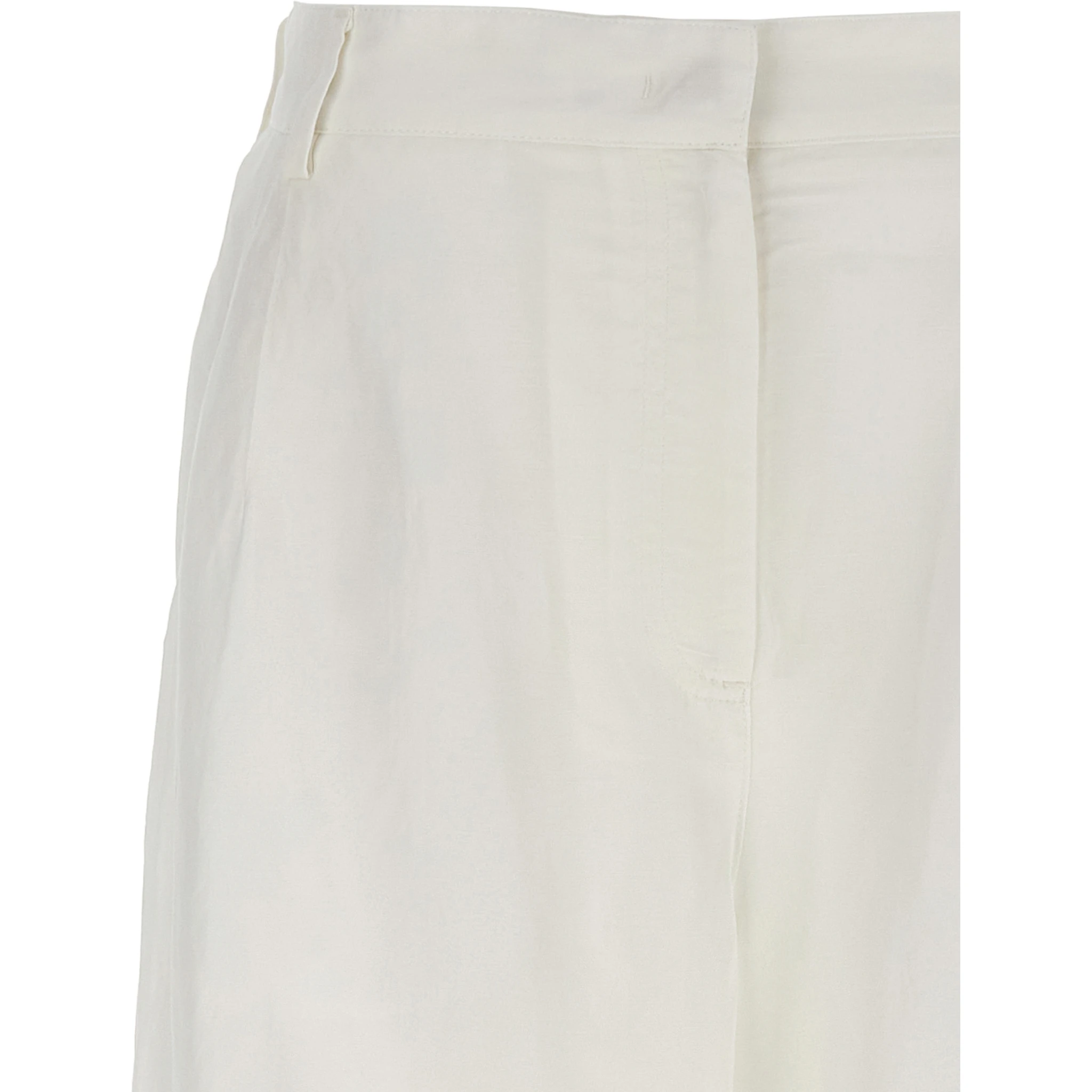 White Viscose Casual Pants