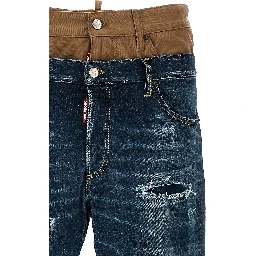 Blue Cotton Skinny Jeans