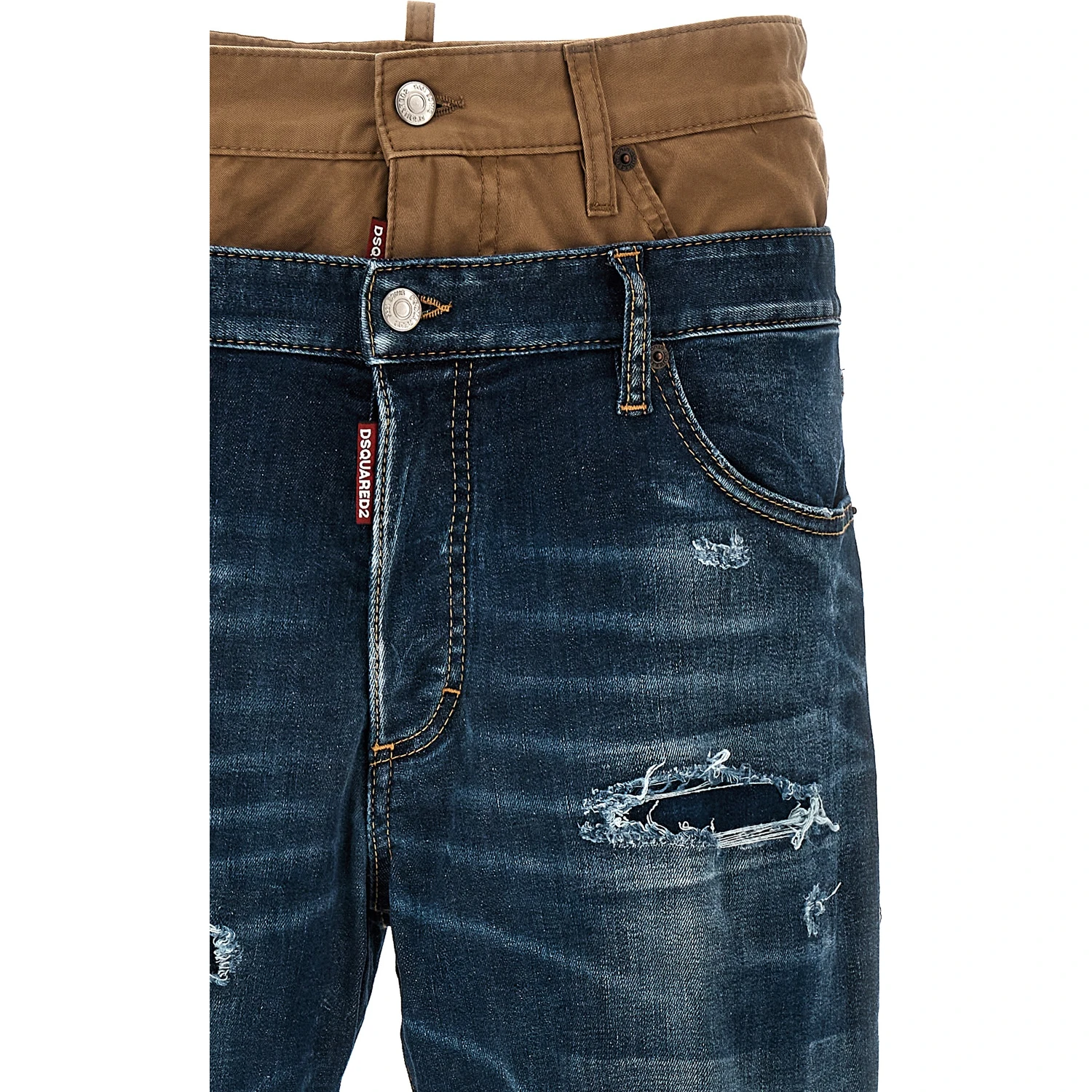 Blue Cotton Skinny Jeans