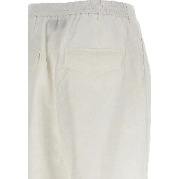 White Viscose Casual Pants