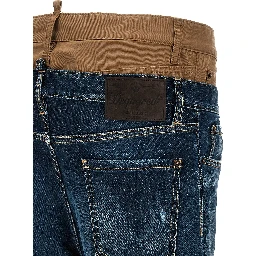 Blue Cotton Skinny Jeans