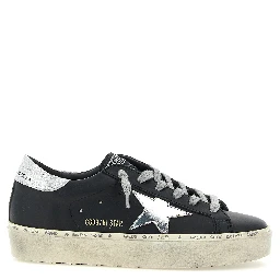 Black Cowhide Chunky Sneakers
