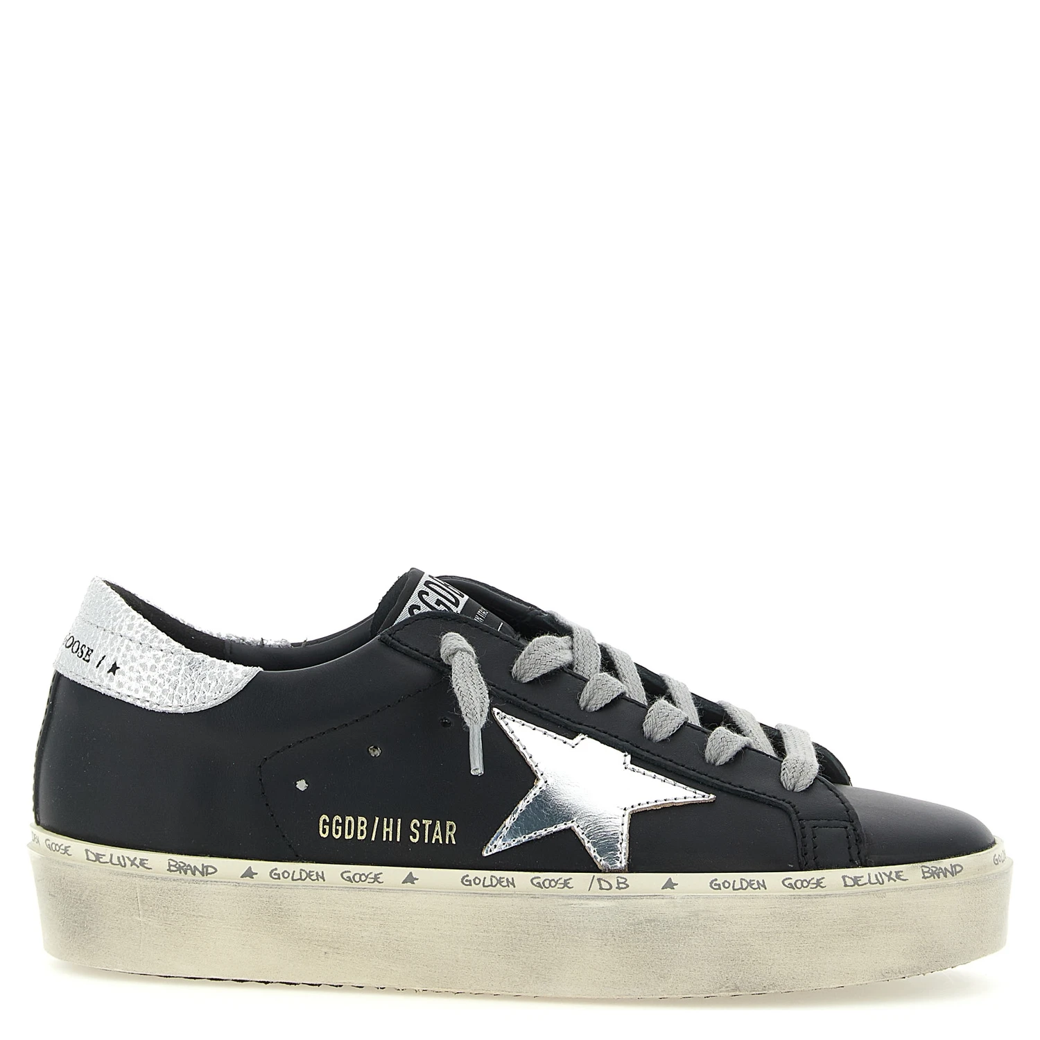 Black Cowhide Chunky Sneakers